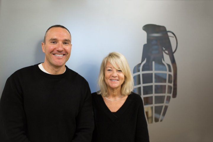 Juliet Barratt with her husband Alan Barratt co-founders of Grenade