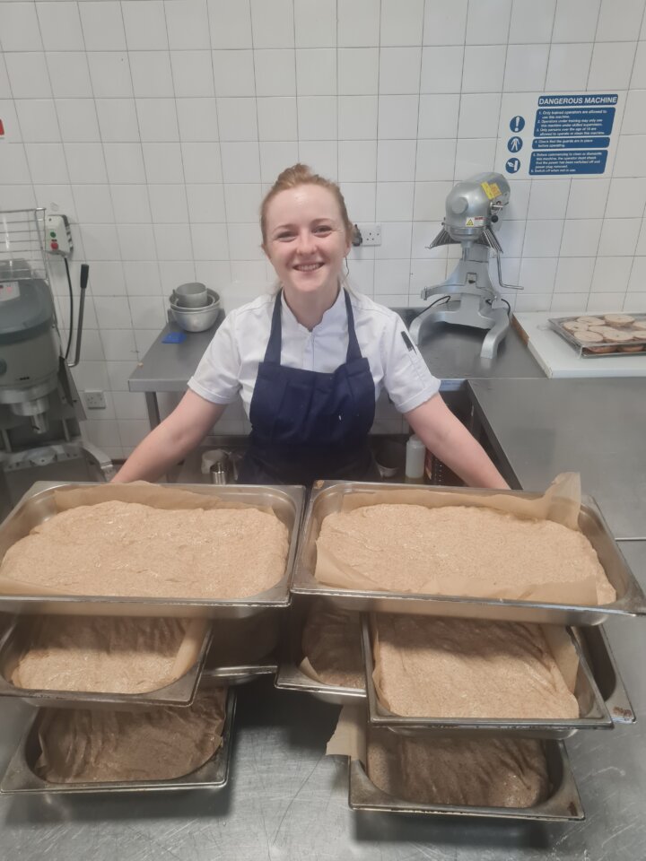 Amber Francis in the kitchen at Chefs in Schools