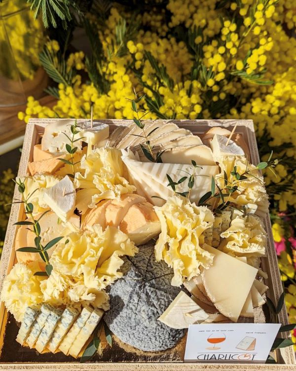 Charlicot cheese platter with Mimosa