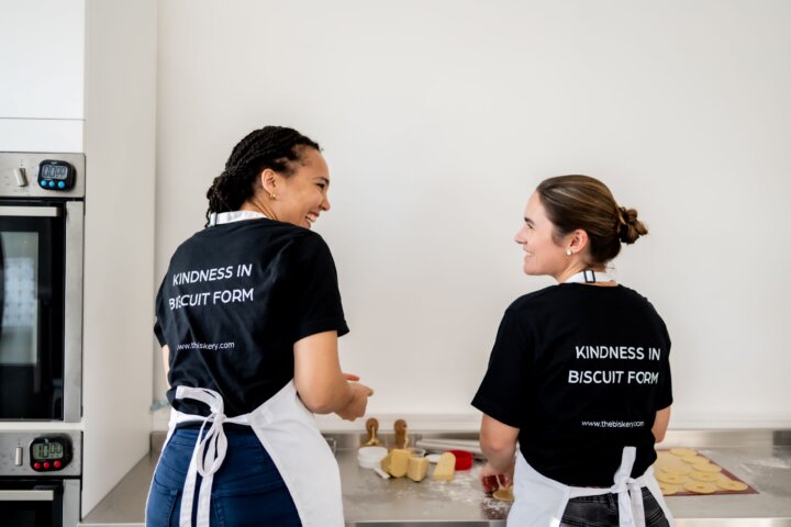 Co-Founders Saskia Roskam and Lisa Shepherd baking in The Biskery