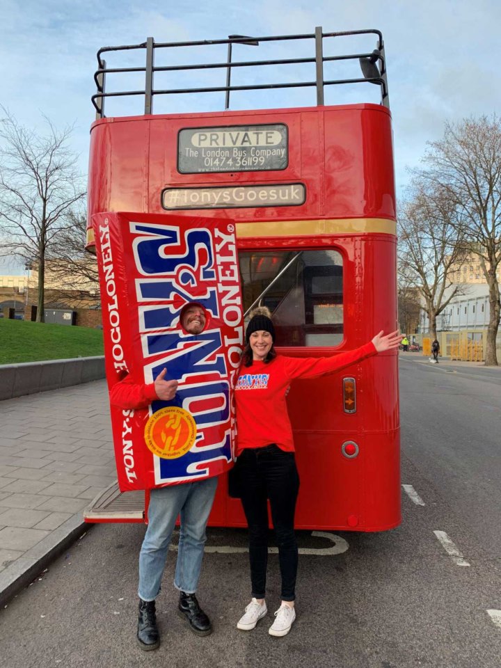 Nicola with Tony's Bus